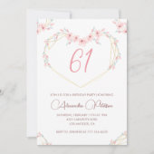 ピンクウォーター色フローラボホ61歳 招待状 (正面)