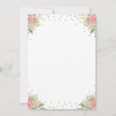 ピンクウォーター色フローラリトルディアファースト誕生日 招待状 (裏面)