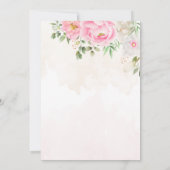 ピンクウォーター色フローラ幾何学的ブライダルシャワー 招待状 (裏面)