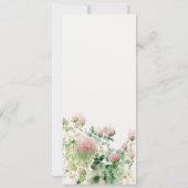 ピンクウォーター色フローラ庭園の結婚式メニューカード 招待状 (裏面)