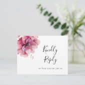 ピンクウォーター色フローラ曲要求RSVPポストカード インビテーションポストカード (スタンド正面)