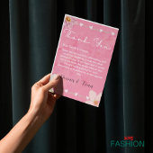 ピンクウォーター色フローラ結婚イラストレーション サンキューカード