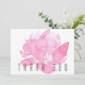 ピンクウォーター色フローラ葬式 サンキューカード (スタンド正面)