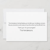 ピンクウォーター色フローラ葬式 サンキューカード (裏面)