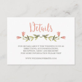 ピンクウォーター色フローラ詳細カード エンクロージャーカード