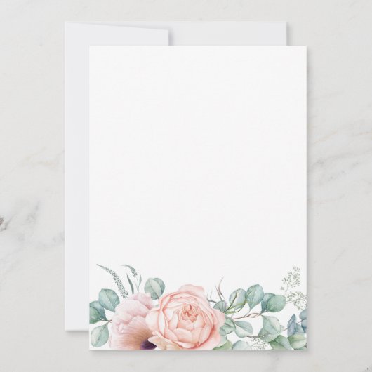 ピンクウォーター色フローラ退職パーティー 招待状 (裏面)