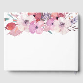 ピンクウォーター色フローラ部族ベビーシャワー ゲストブック (裏面)