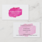 ピンクウォーター色絵を描（ばちゃばちゃ）跳ねる 名刺 (正面/裏面)