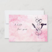 ピンクウォーター色美しいサロンギフト証明書 (正面)