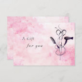 ピンクウォーター色美しいサロンギフト証明書 (正面/裏面)