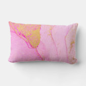 ピンクウォーター色金ゴールドグリッター抽象芸術腰柱 ランバークッション (裏面)