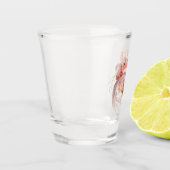 ピンクウォーター色金ゴールドコイ魚のフローラ パーソナライズされた ショットグラス (左)