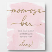 ピンクウォーター色金ゴールドマムオーサバー標識 フォトプラーク (正面)