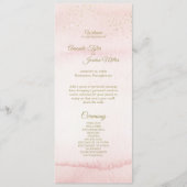 ピンクウォーター色金ゴールド型結婚式 プログラム (正面)