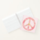 ピンクウォーター色金ゴールド平和サインハート ノートブック (内部)