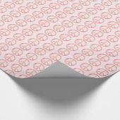 ピンクウォーター色金ゴールド平和サインハート ラッピングペーパー (角)