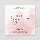 ピンクウォーター飾カラークッキーのキ気にットカード スクエア名刺 (裏面)