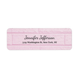 ピンクウォール手書きスクリプトクリエイティブプレーン ラベル