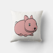 ピンクウサギデザインオンスロークッション クッション (裏面)