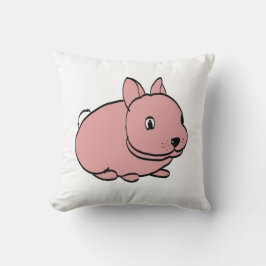 ピンクウサギデザインオンスロークッション クッション