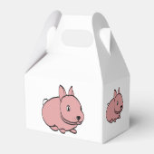 ピンクウサギ付きホワイトパーティーお気に入りデザイン フェイバーボックス (裏面サイド)