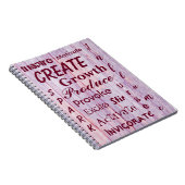 ピンクウッドイメージ勇気付けられる ノートブック (右側)