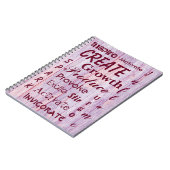 ピンクウッドイメージ勇気付けられる ノートブック (左側)