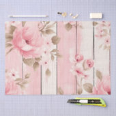 ピンクウッドシャビーシックデコップページプリント 薄葉紙 (クラフト)