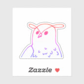 ピンクウッドランドバードスケッチかわいいフクロウ シール (シート)