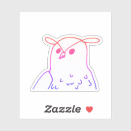 ピンクウッドランドバードスケッチかわいいフクロウ シール