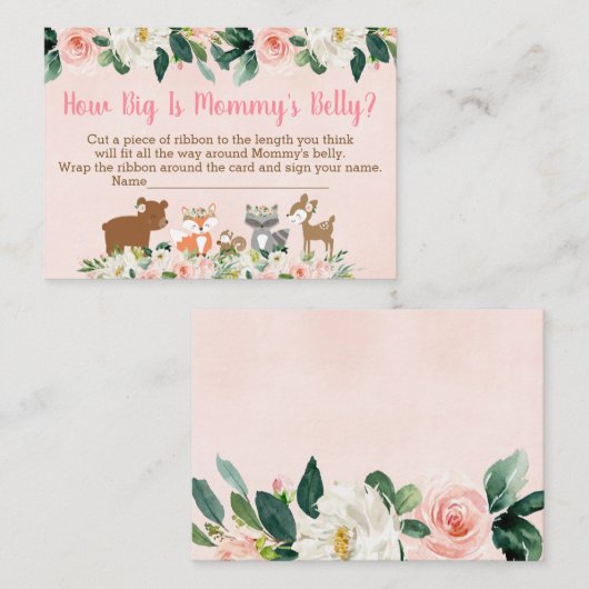 ピンクウッドランドフローラママのベリーゲームの大きさ エンクロージャーカード (正面/裏面)