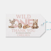 ピンクウッドランドワイルドワン誕生日 ギフトタグ (正面(横))