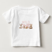 ピンクウッドランドワイルドワン誕生日 ベビーTシャツ (裏面)