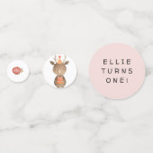 ピンクウッドランド動物誕生日テーブル紙吹雪 コンフェッティ (正面)