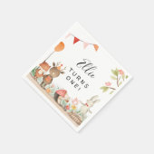 ピンクウッドランド誕生日パーティー スタンダードカクテルナプキン (角)