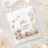ピンクウッドランド誕生日パーティー フェイバーバッグ (クリップ留めされた状態)