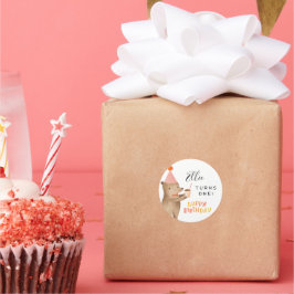 ピンクウッドランド誕生日パーティー ラウンドシール