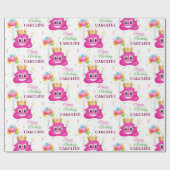 ピンクウンチ絵文字プリンセス誕生会 ラッピングペーパー (フラット)