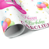 ピンクウンチ絵文字プリンセス誕生会 ラッピングペーパー (ロールコーナー)