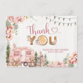 ピンクウ素朴ィードキャンパーサンキューカード エンクロージャーカード (正面)