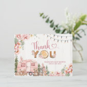 ピンクウ素朴ィードキャンパーサンキューカード エンクロージャーカード (スタンド正面)