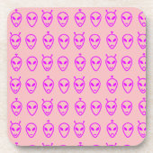 ピンクエイリアン顔 コースター (正面)