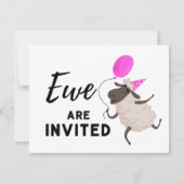 ピンクエウェ招待されアすべての行事パーティー 招待状 (正面)