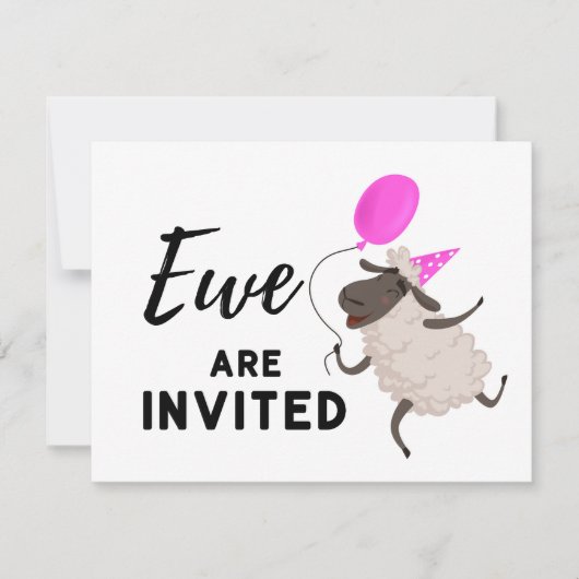 ピンクエウェ招待されアすべての行事パーティー 招待状 (正面)