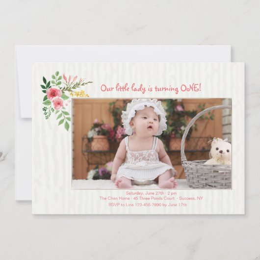 ピンクエクスプレッションフォト招待状 招待状 (正面)