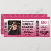 ピンクエクセシションパーティーチケット招待状 招待状 (正面/裏面)