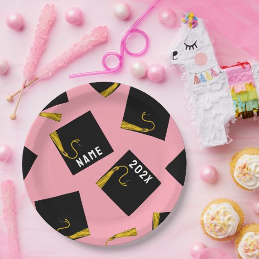 ピンクエクセシションパーティー紙プレート ペーパープレート (パーティー)