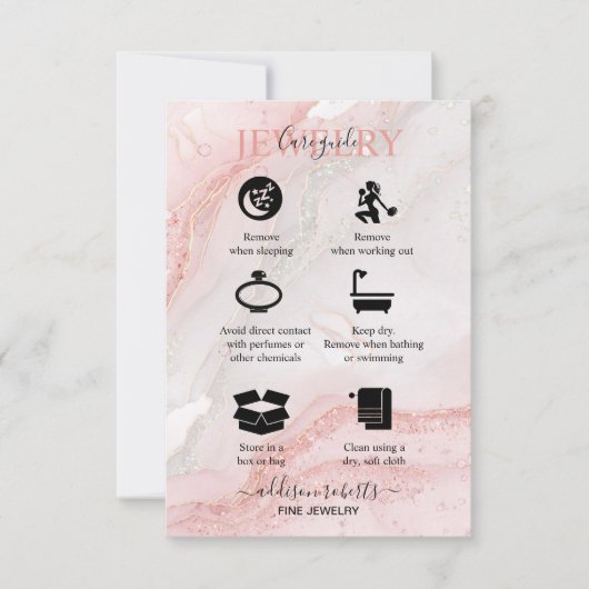 ピンクエステティックジュエリー気に サンキューカード (正面)