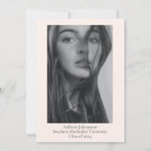 ピンクエステティックフォト卒業おめでとうございます 招待状 (裏面)