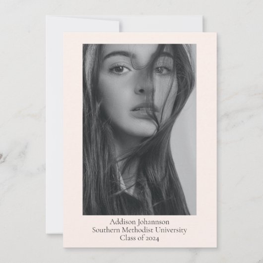 ピンクエステティックフォト卒業おめでとう 招待状 (裏面)